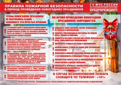 ГУ МЧС России по Луганской Народной Республике напоминает о правилах пожарной безопасности в период новогодних праздников