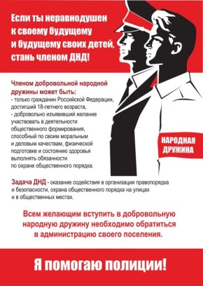 Если ты неравнодушен к своему будущему и будущему своих детей, стань членом ДНД!